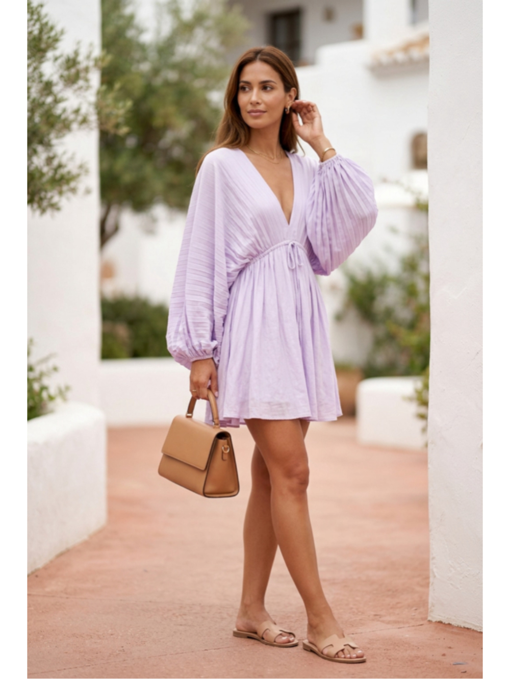 Free People Azel Mini Dress Size S Lavender 🪻 - Picture 2 of 10